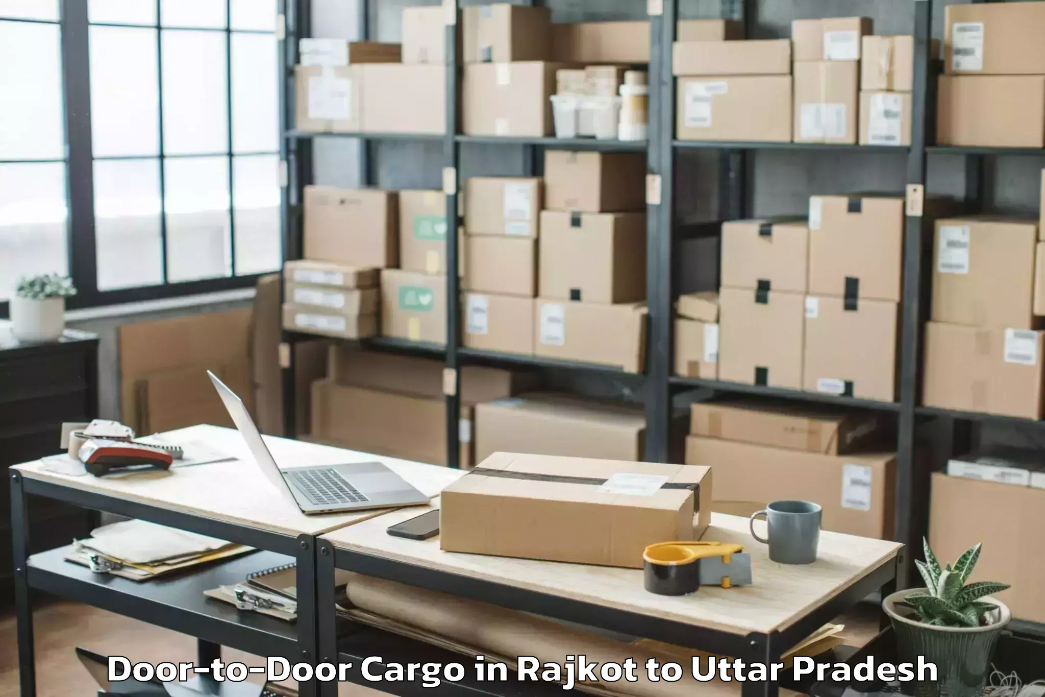 Book Rajkot to Garautha Door To Door Cargo Online